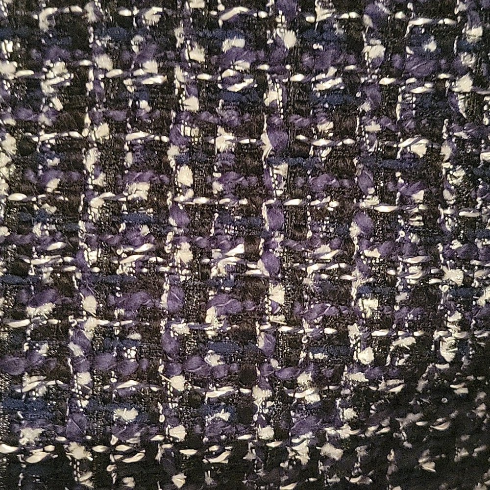 J Crew Women's Navy Blue  and White Tweed Jacket Blazer - Picture 2 of 3